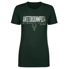 NBA Giannis Antetokounmpo Milwaukee Bucks 500 Level Women's Elite T-Shirt