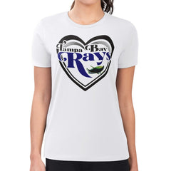 MLB Tampa Bay Rays G-III 4Her by Carl Banks Women's Super-Slim Fit Lightweight Double Heart T-Shirt