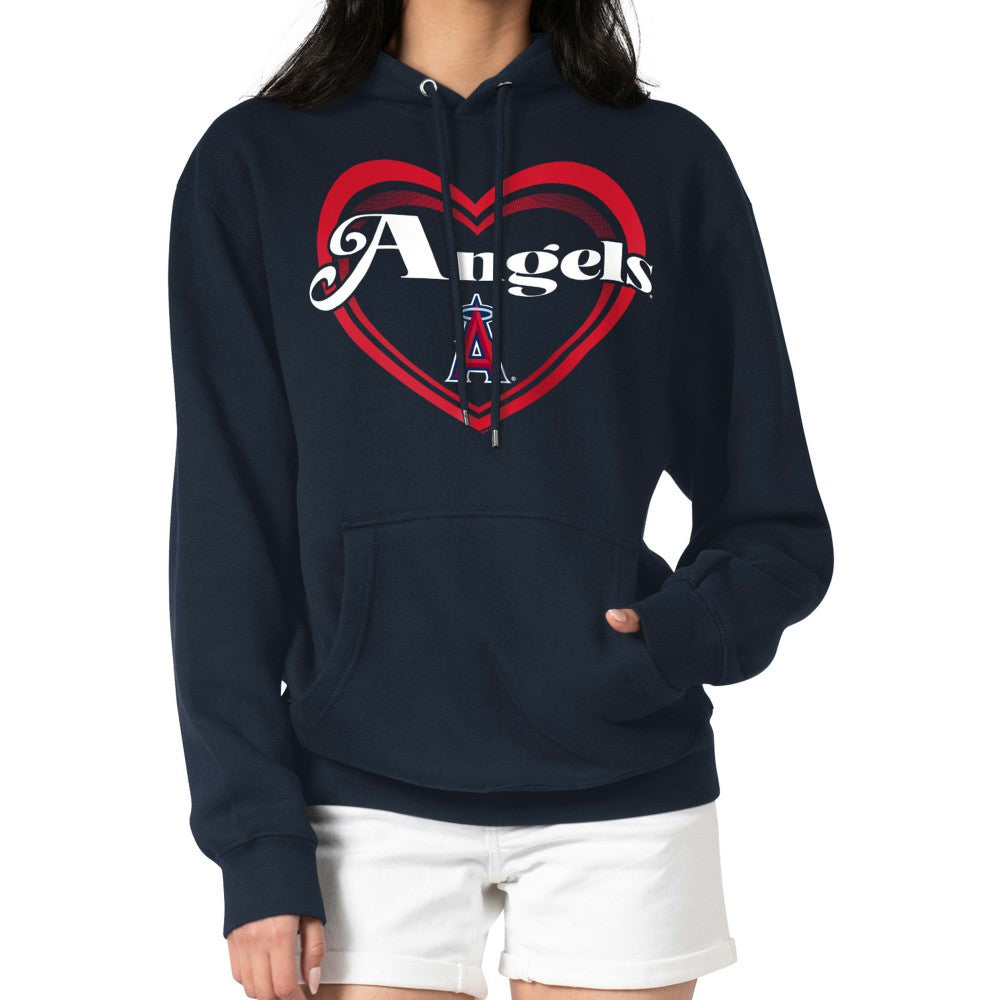 MLB Los Angeles Angels G-III 4Her by Carl Banks Women's Double Heart Fleece Pullover Hoodie