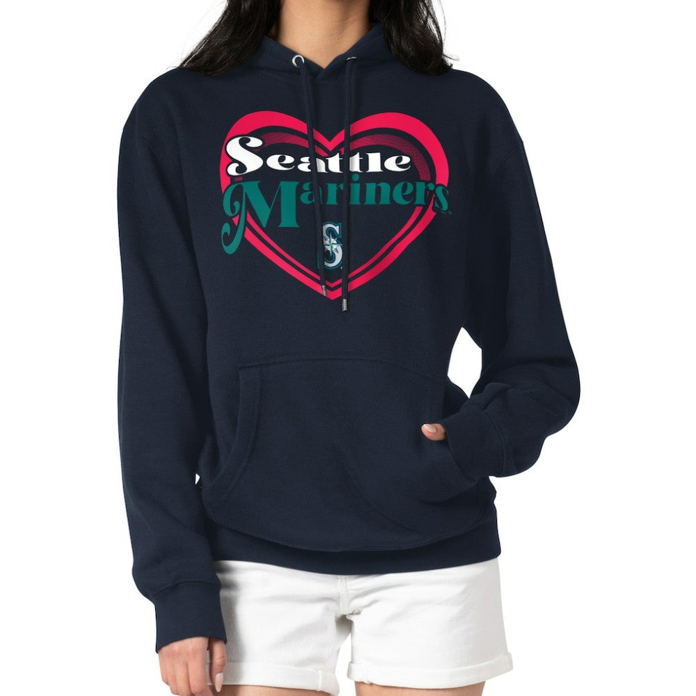 MLB Seattle Mariners G-III 4Her by Carl Banks Women's Double Heart Fleece Pullover Hoodie