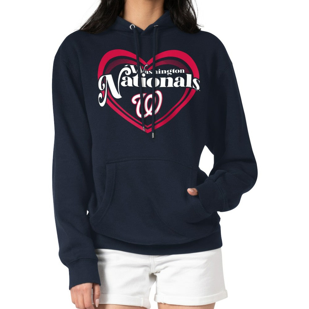MLB Washington Nationals G-III 4Her by Carl Banks Women's Double Heart Fleece Pullover Hoodie