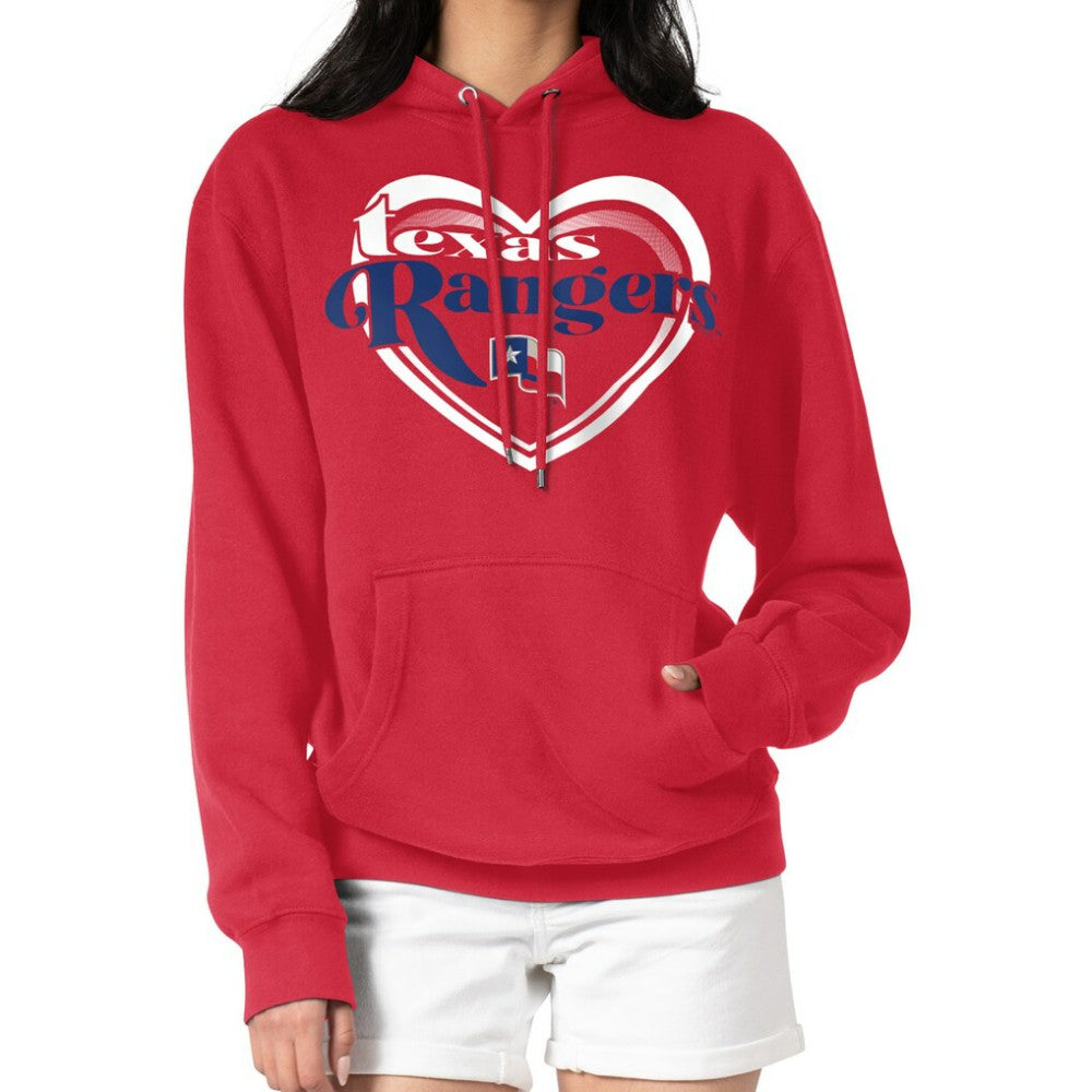 MLB Texas Rangers G-III 4Her by Carl Banks Women's Double Heart Fleece Pullover Hoodie