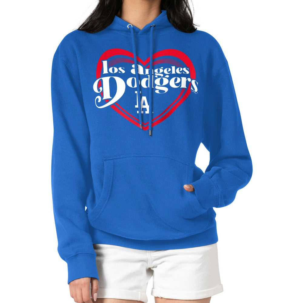MLB Los Angeles Dodgers G-III 4Her by Carl Banks Women's Double Heart Fleece Pullover Hoodie