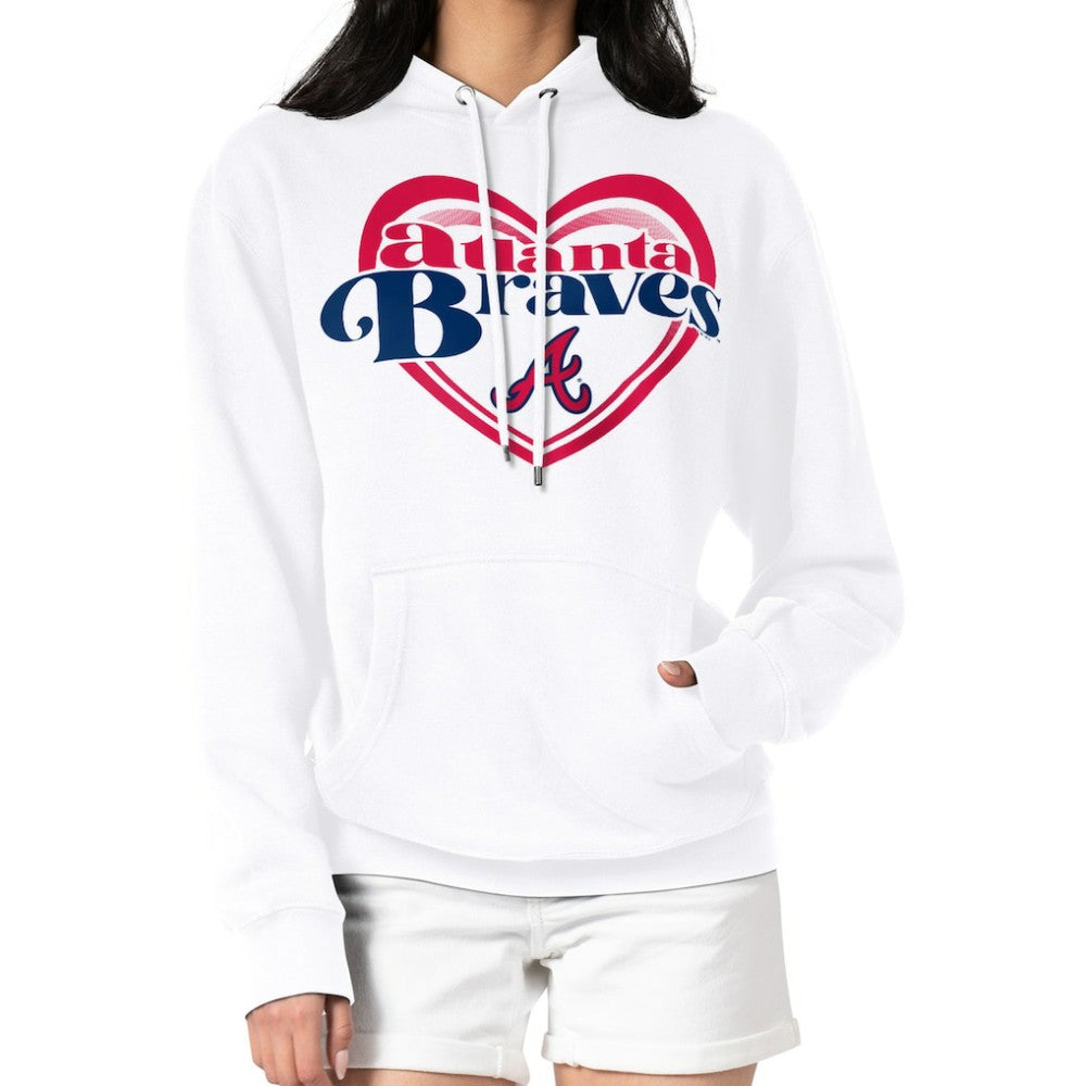 MLB Atlanta Braves G-III 4Her by Carl Banks Women's Double Heart Fleece Pullover Hoodie