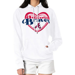 MLB Atlanta Braves G-III 4Her by Carl Banks Women's Double Heart Fleece Pullover Hoodie