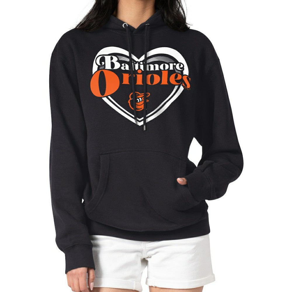 MLB Baltimore Orioles G-III 4Her by Carl Banks Women's Double Heart Fleece Pullover Hoodie