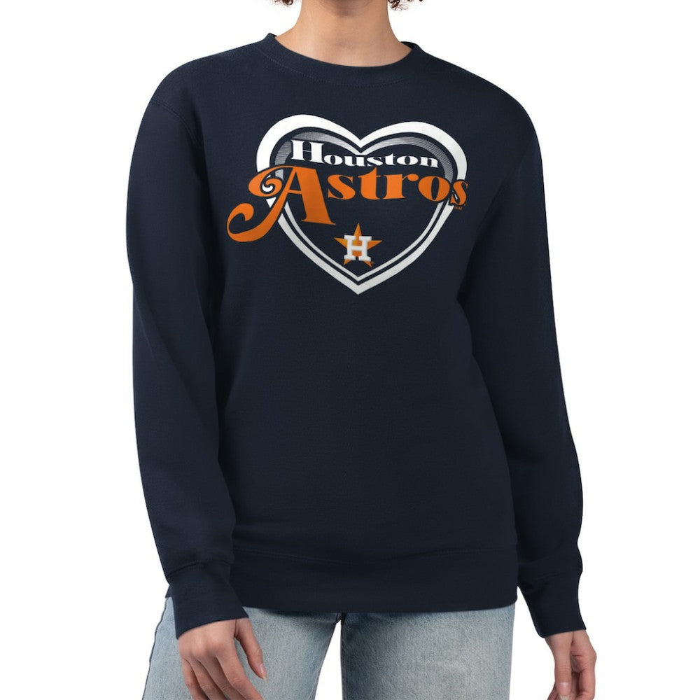 MLB Houston Astros G-III 4Her by Carl Banks Women's Double Heart Fleece Pullover Sweatshirt