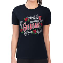 MLB Cleveland Guardians G-III 4Her by Carl Banks Women's Super-Slim Fit Lightweight Retro Roses T-Shirt