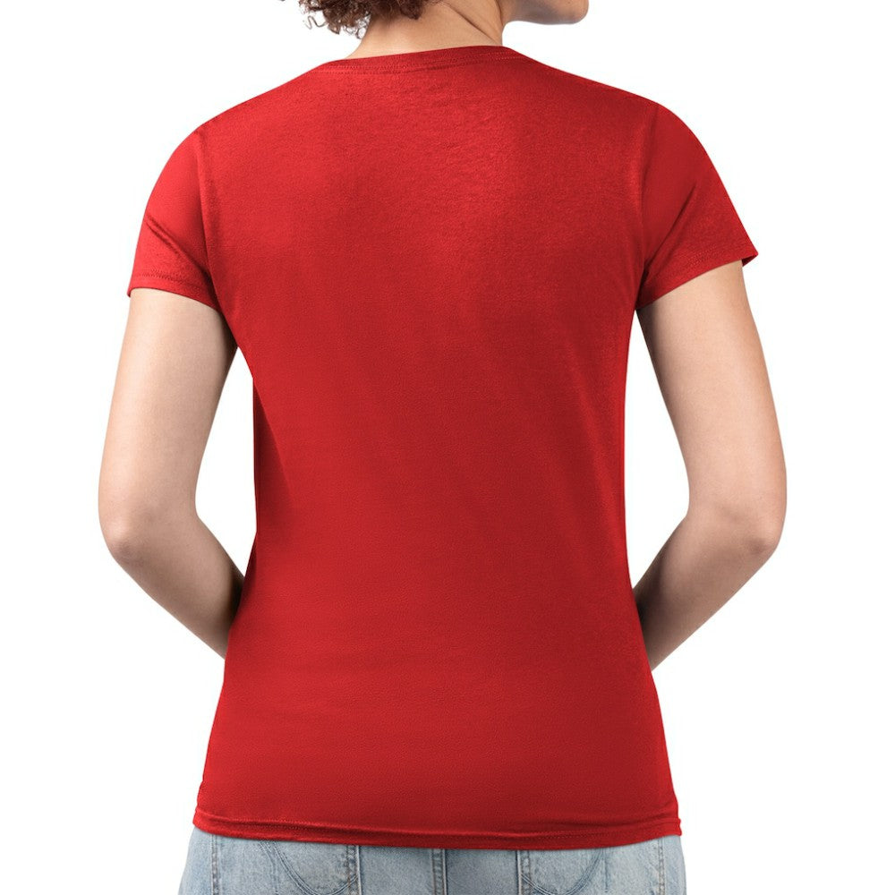 MLB Philadelphia Phillies G-III 4Her by Carl Banks Women's Super-Slim Fit Lightweight Retro Roses V-Neck T-Shirt