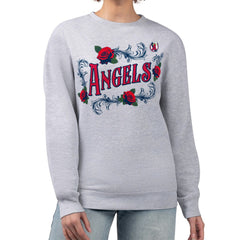 MLB Los Angeles Angels G-III 4Her by Carl Banks Women's Retro Roses Fleece Pullover Sweatshirt