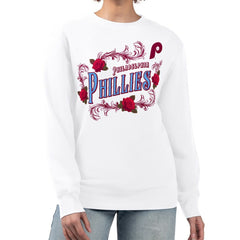 MLB Philadelphia Phillies G-III 4Her by Carl Banks Women's Retro Roses Fleece Pullover Sweatshirt