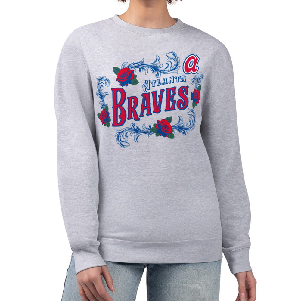MLB Atlanta Braves G-III 4Her by Carl Banks Women's Retro Roses Fleece Pullover Sweatshirt