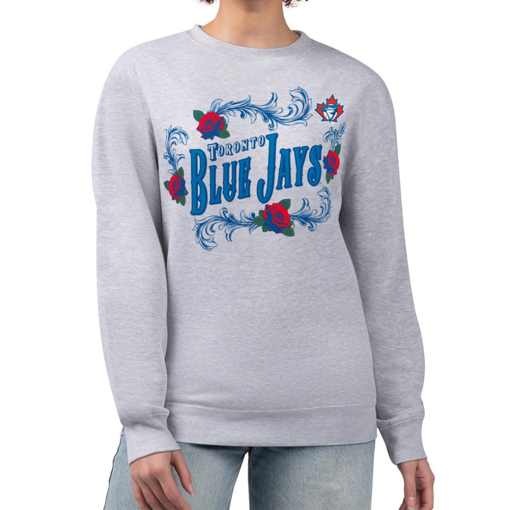 MLB Toronto Blue Jays G-III 4Her by Carl Banks Women's Retro Roses Fleece Pullover Sweatshirt