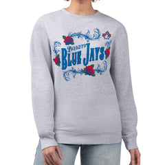 MLB Toronto Blue Jays G-III 4Her by Carl Banks Women's Retro Roses Fleece Pullover Sweatshirt