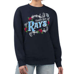 MLB Tampa Bay Rays G-III 4Her by Carl Banks Women's Retro Roses Fleece Pullover Sweatshirt