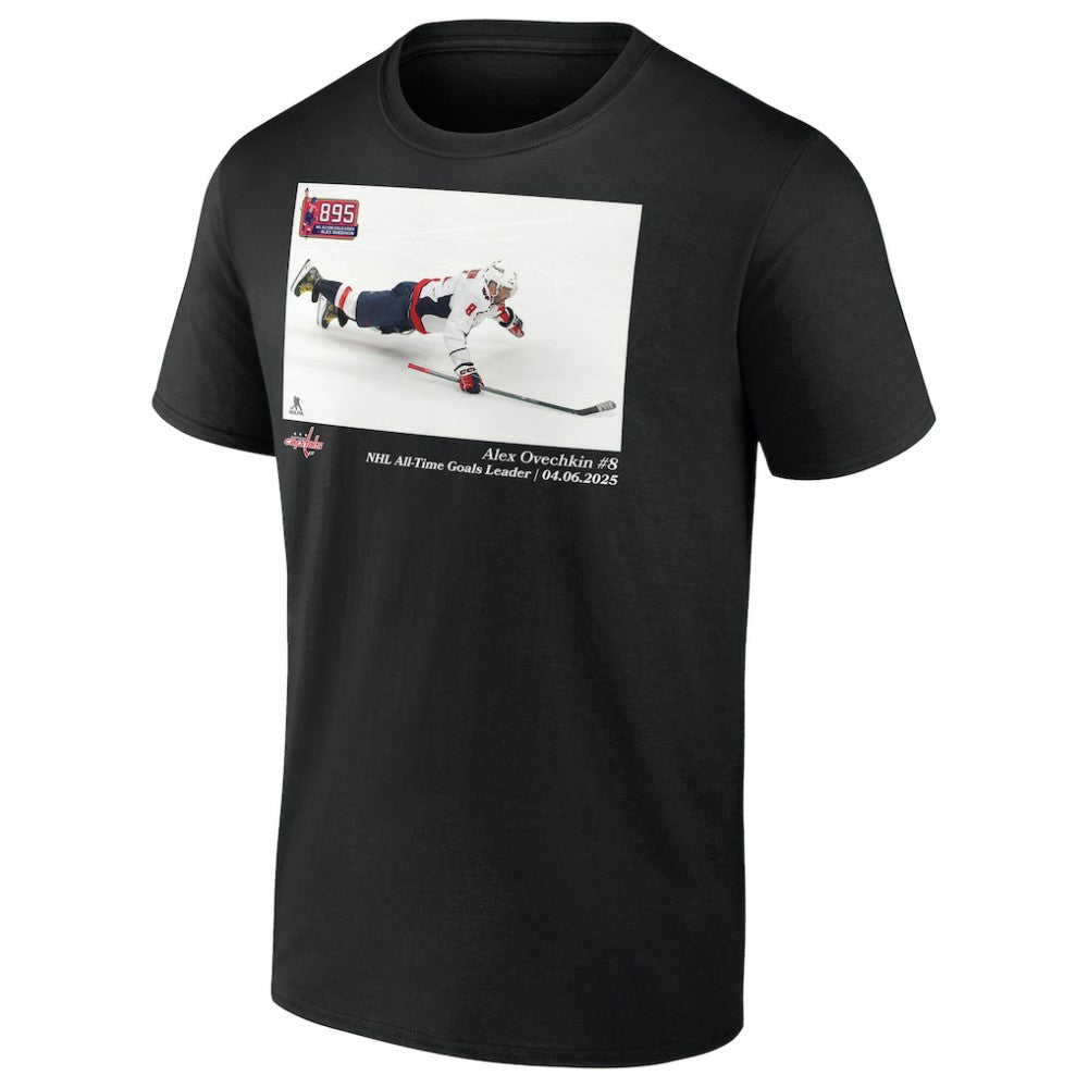 NHL Black Alexander Ovechkin Washington Capitals NHL All-Time Goals Leader T-Shirt