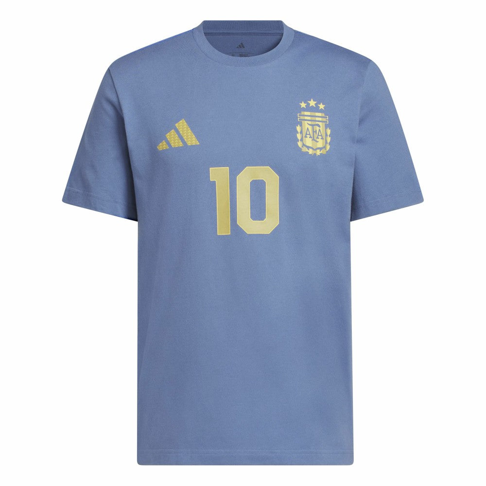 Lionel Messi Argentina National Team Name & Number T-Shirt - Adidas Blue