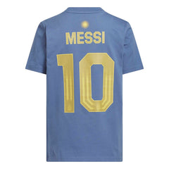 Lionel Messi Argentina National Team Youth Name & Number T-Shirt - Adidas Blue
