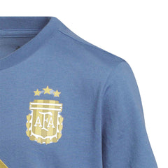 Lionel Messi Argentina National Team Youth Name & Number T-Shirt - Adidas Blue