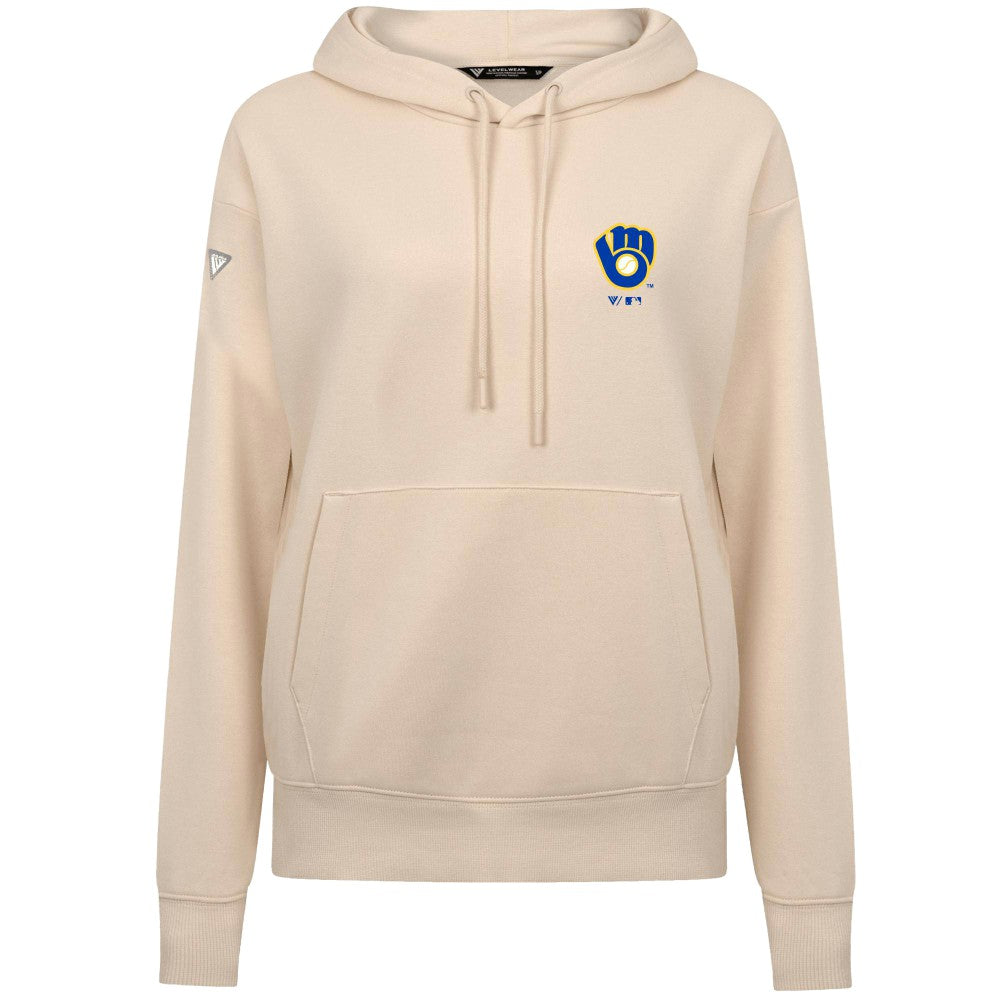 MLB Milwaukee Brewers Levelwear Women's Cooperstown Collection Adorn Core Logo Pullover Hoodie
