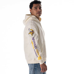 The Wild Collective Unisex Stacked Graphic Sleeve Fleece Hoodie - Minnesota Vikings