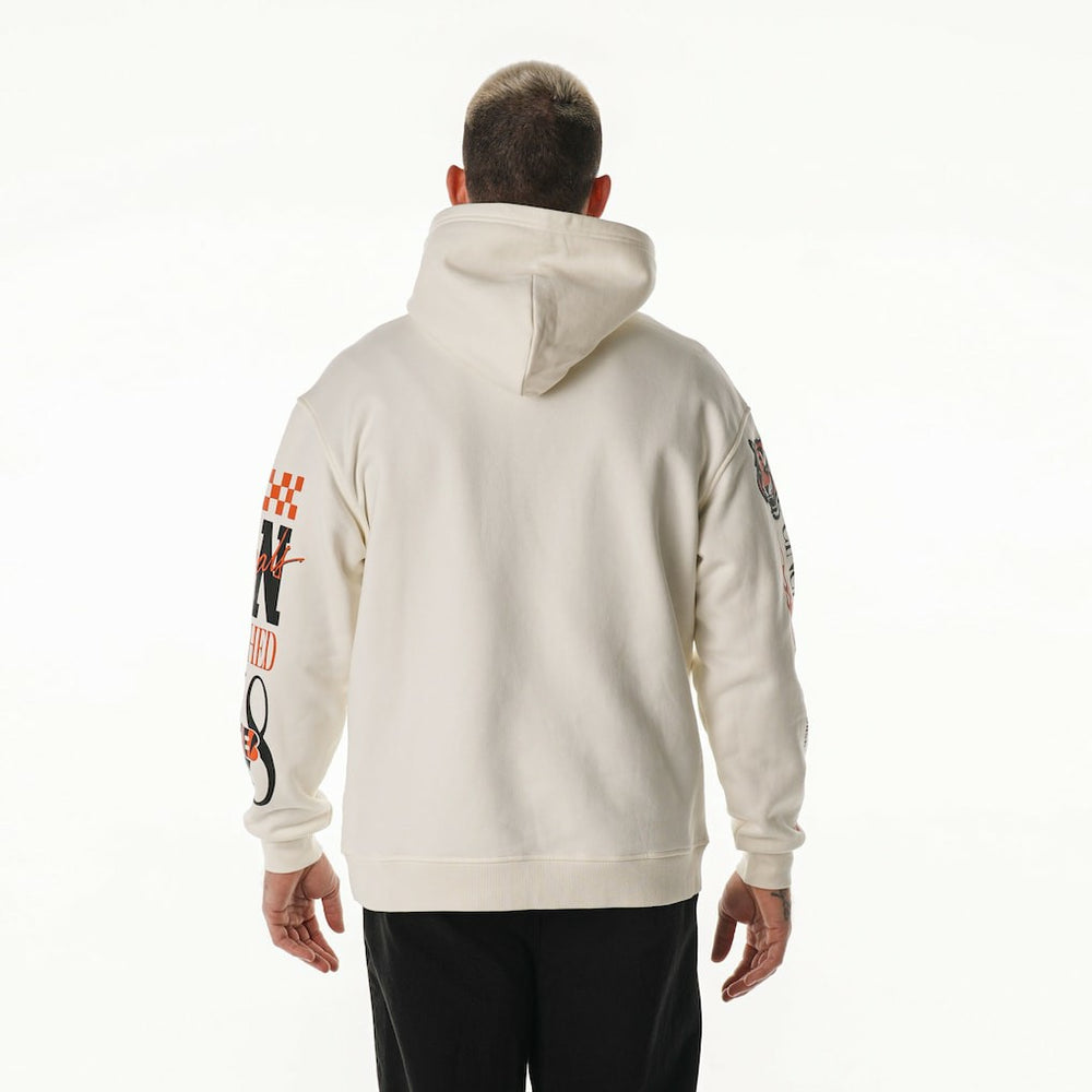 The Wild Collective Unisex Stacked Graphic Sleeve Fleece Hoodie - Cincinnati Bengals