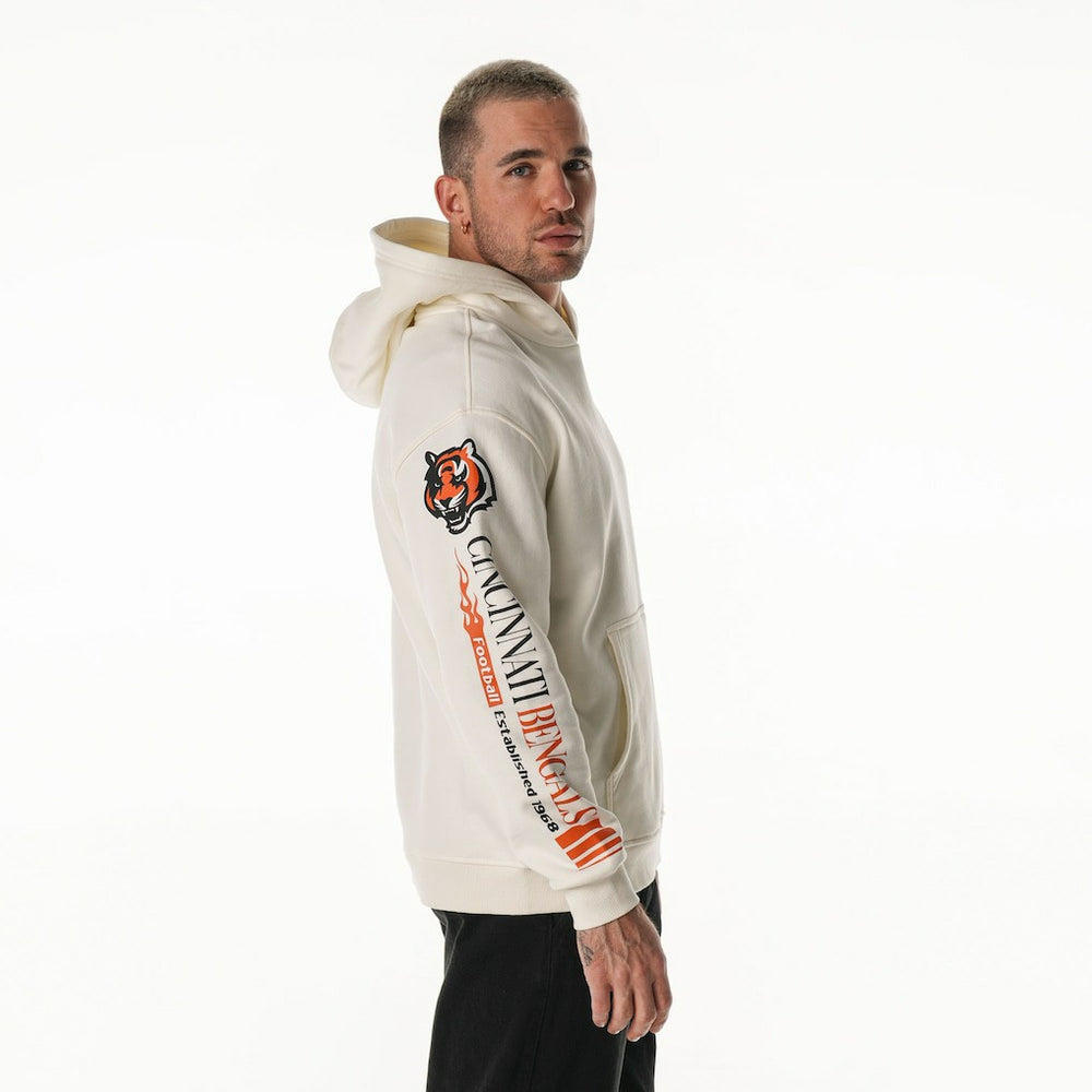 The Wild Collective Unisex Stacked Graphic Sleeve Fleece Hoodie - Cincinnati Bengals