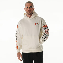 The Wild Collective Unisex Stacked Graphic Sleeve Fleece Hoodie - Chicago Bears