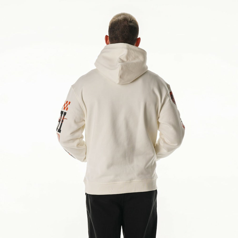 The Wild Collective Unisex Stacked Graphic Sleeve Fleece Hoodie - Chicago Bears