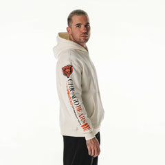 The Wild Collective Unisex Stacked Graphic Sleeve Fleece Hoodie - Chicago Bears