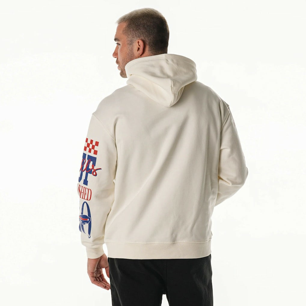 The Wild Collective Unisex Stacked Graphic Sleeve Fleece Hoodie - Buffalo Bills