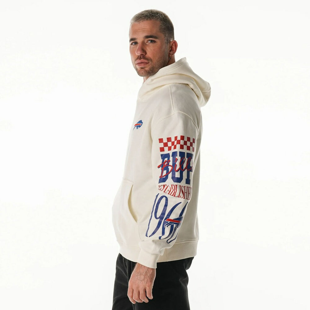 The Wild Collective Unisex Stacked Graphic Sleeve Fleece Hoodie - Buffalo Bills
