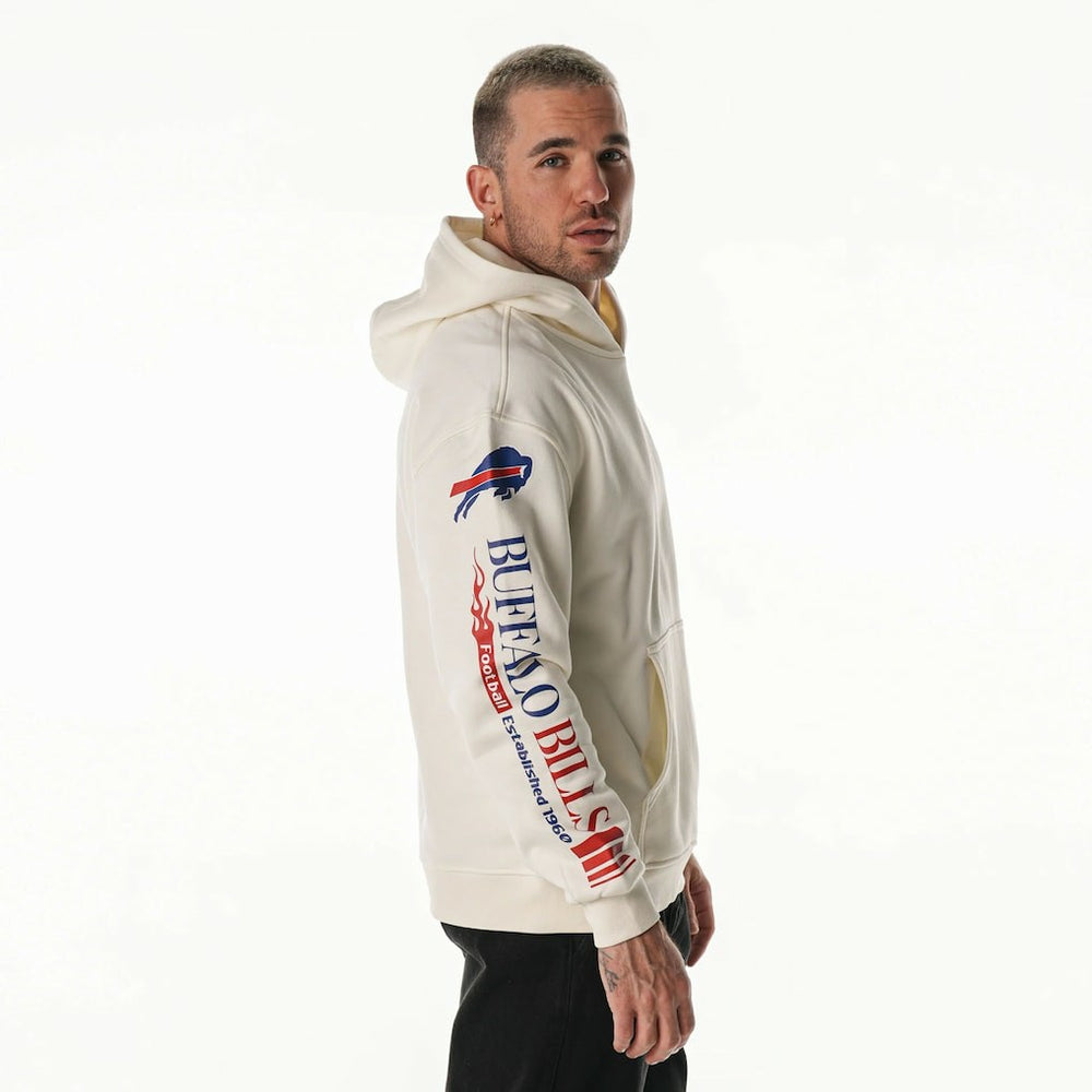 The Wild Collective Unisex Stacked Graphic Sleeve Fleece Hoodie - Buffalo Bills