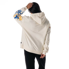 The Wild Collective Unisex Stacked Graphic Sleeve Fleece Hoodie - Los Angeles Chargers
