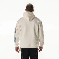 The Wild Collective Unisex Stacked Graphic Sleeve Fleece Hoodie - Los Angeles Chargers