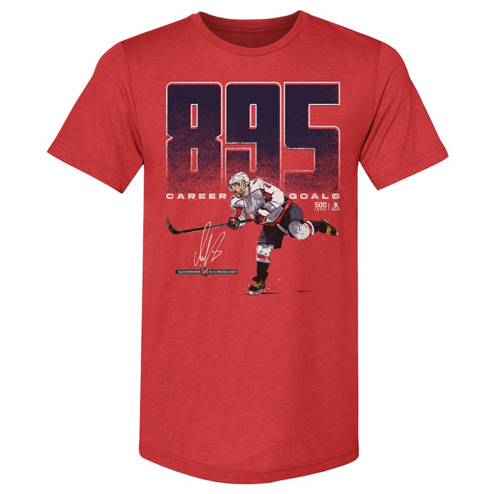 NHL Red Alexander Ovechkin Washington Capitals 500 Level NHL All-Time Leading Goal Scorer Tri-Blend Bold T-Shirt