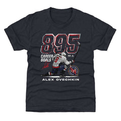 NHL Navy Alexander Ovechkin Washington Capitals 500 Level Youth NHL All-Time Leading Goal Scorer Grunge T-Shirt