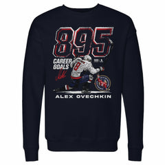 NHL Navy Alexander Ovechkin Washington Capitals 500 Level NHL All-Time Leading Goal Scorer Grunge Pullover Sweatshirt