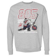 NHL Heather Gray Alexander Ovechkin Washington Capitals 500 Level NHL All-Time Leading Goal Scorer Grunge Pullover Sweatshirt
