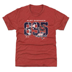 NHL Red Alexander Ovechkin Washington Capitals 500 Level Youth NHL All-Time Leading Goal Scorer Overlay T-Shirt