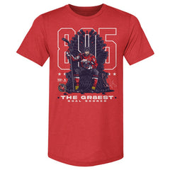 NHL Red Alexander Ovechkin Washington Capitals 500 Level NHL All-Time Leading Goal Scorer Tri-Blend Throne T-Shirt
