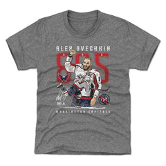NHL Gray Alexander Ovechkin Washington Capitals 500 Level Youth NHL All-Time Leading Goal Scorer The Shot T-Shirt