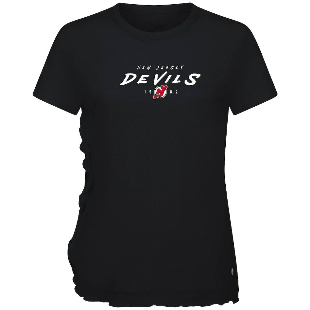 NHL Black New Jersey Devils Levelwear Women's Airflow Scratched T-Shirt