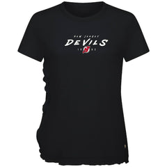 NHL Black New Jersey Devils Levelwear Women's Airflow Scratched T-Shirt