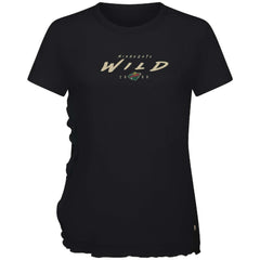 NHL Black Minnesota Wild Levelwear Women's Airflow Scratched T-Shirt