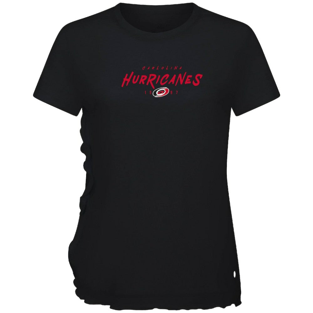 NHL Black Carolina Hurricanes Levelwear Women's Airflow Scratched T-Shirt