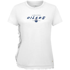 NHL White Edmonton Oilers Levelwear Women's Airflow Scratched T-Shirt