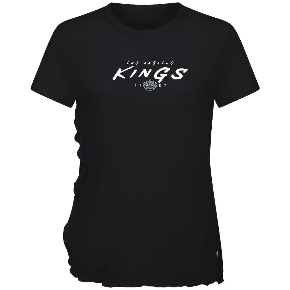 NHL Black Los Angeles Kings Levelwear Women's Airflow Scratched T-Shirt