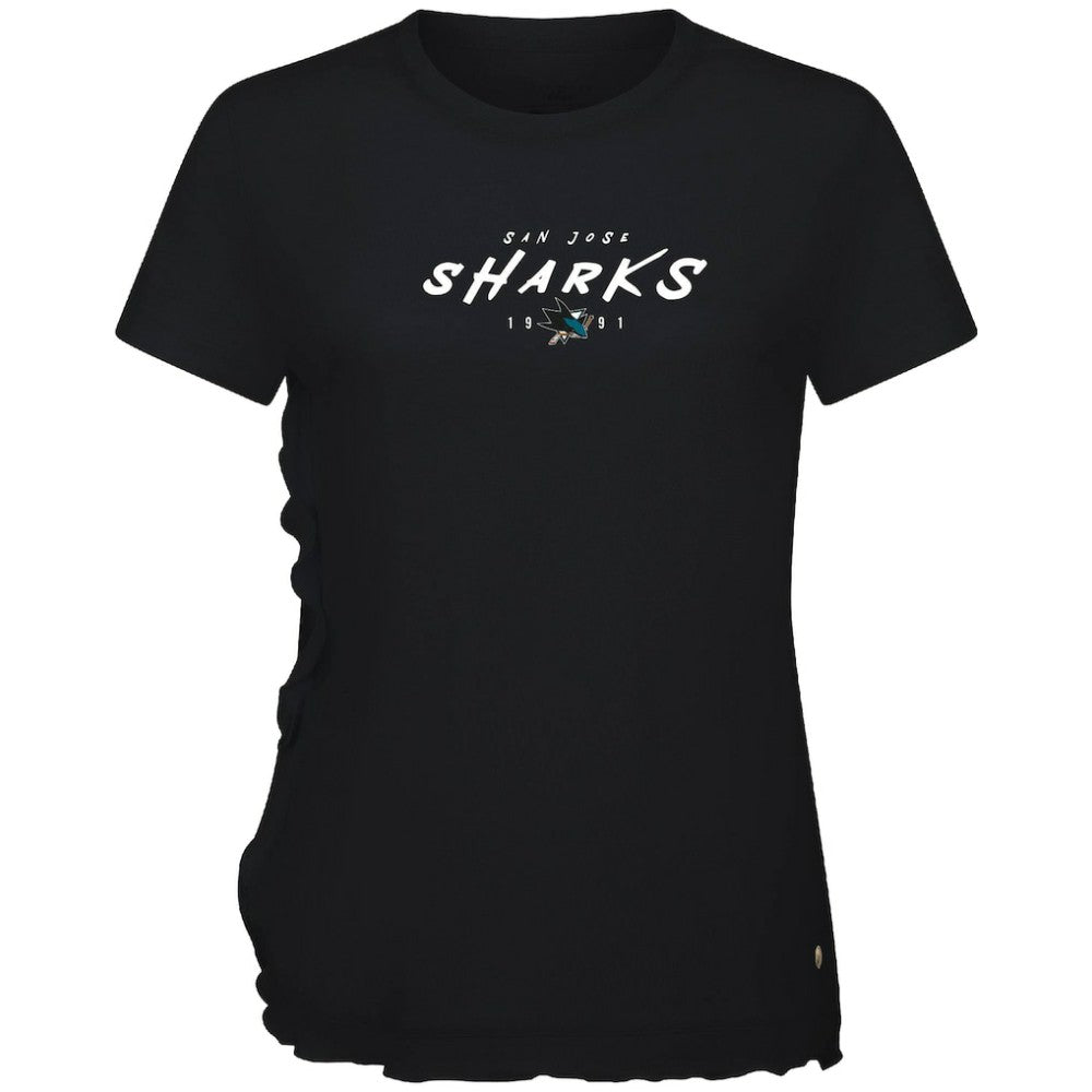NHL Black San Jose Sharks Levelwear Women's Airflow Scratched T-Shirt