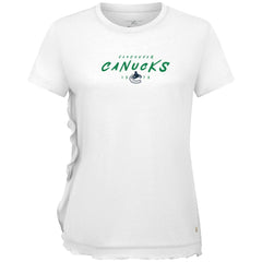 NHL White Vancouver Canucks Levelwear Women's Airflow Scratched T-Shirt